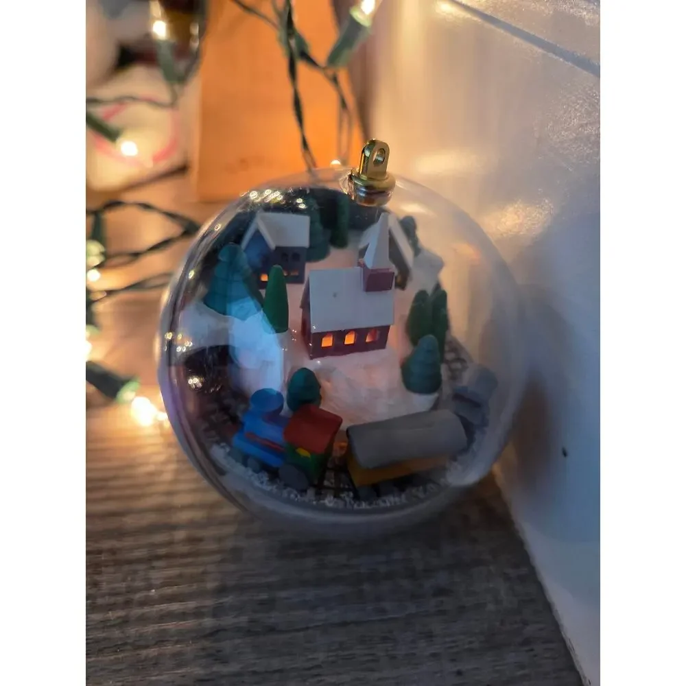 Hallmark Village Express Light and Motion Christmas Ornament Train WORKS Vintage